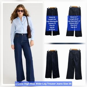 J. Crew High-Rise Wide-Leg Trouser Jeans Size 26